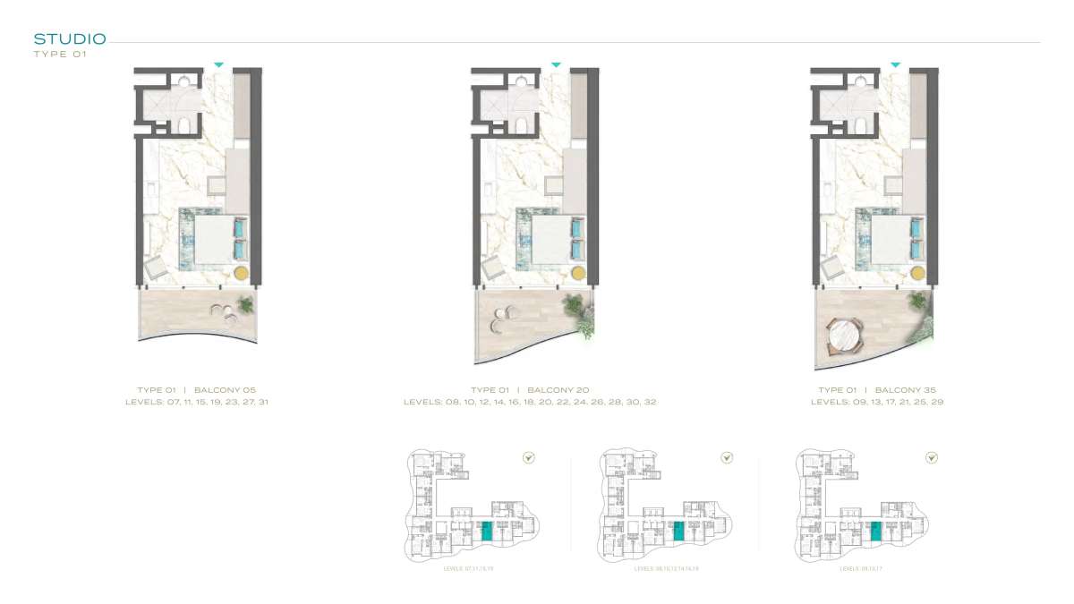 STD-Type 01-Balcony 05, Type 01-Balcony 20, Type 01-Balcony 35